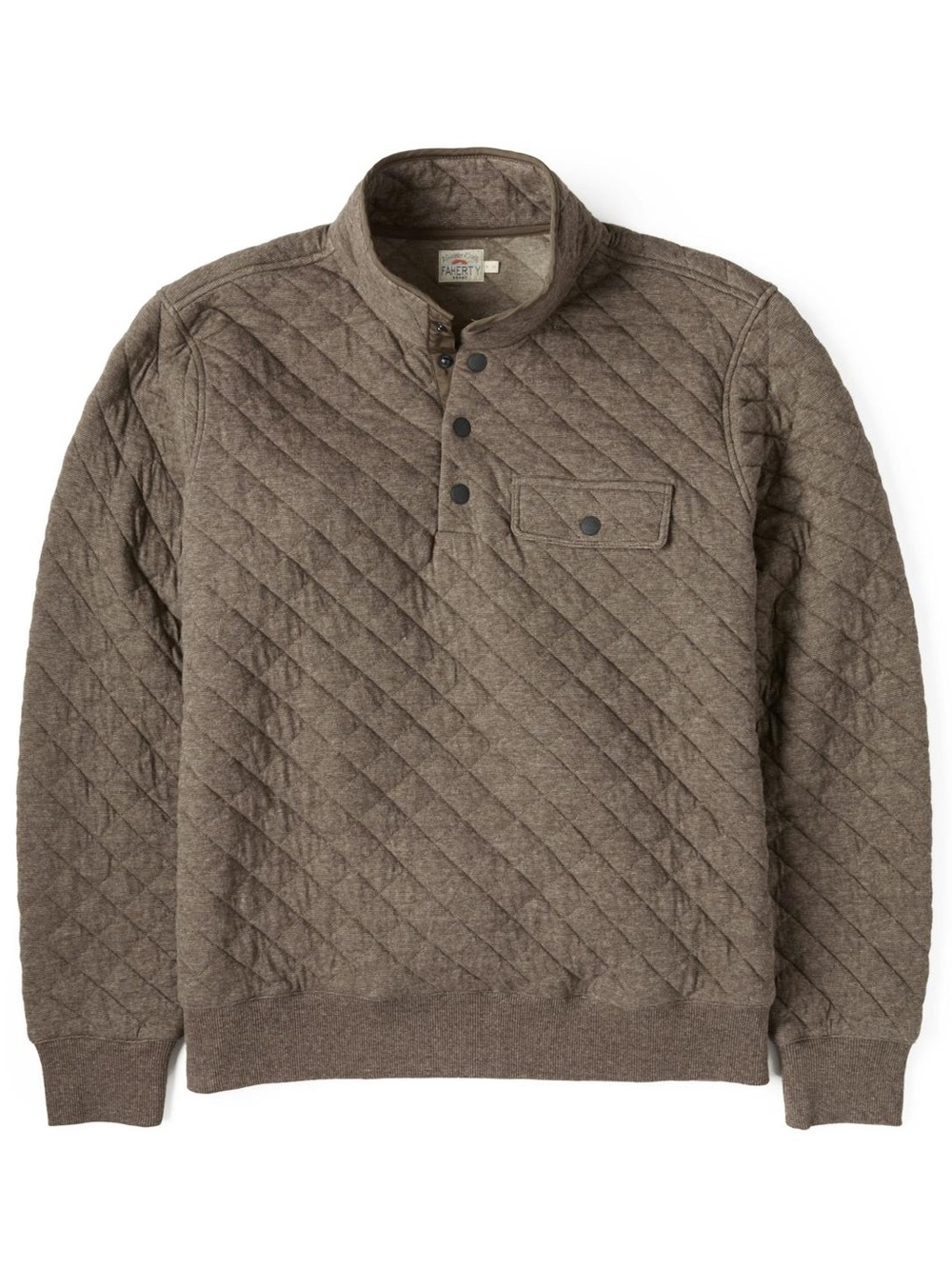 NWT FAHERTY Men’s Epic Fleece Quilted Pullover- Mountain Branch Heather/ Size M